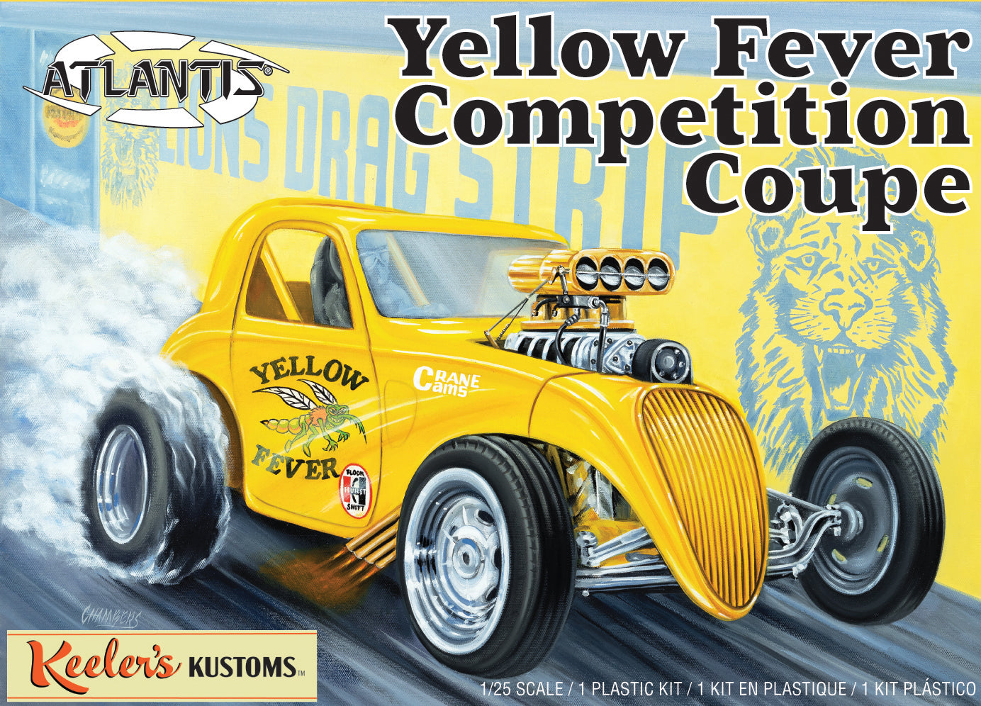 Atlantis 1/25 Yellow Fever Dragster Keelers Kustoms Plastic Model Kit