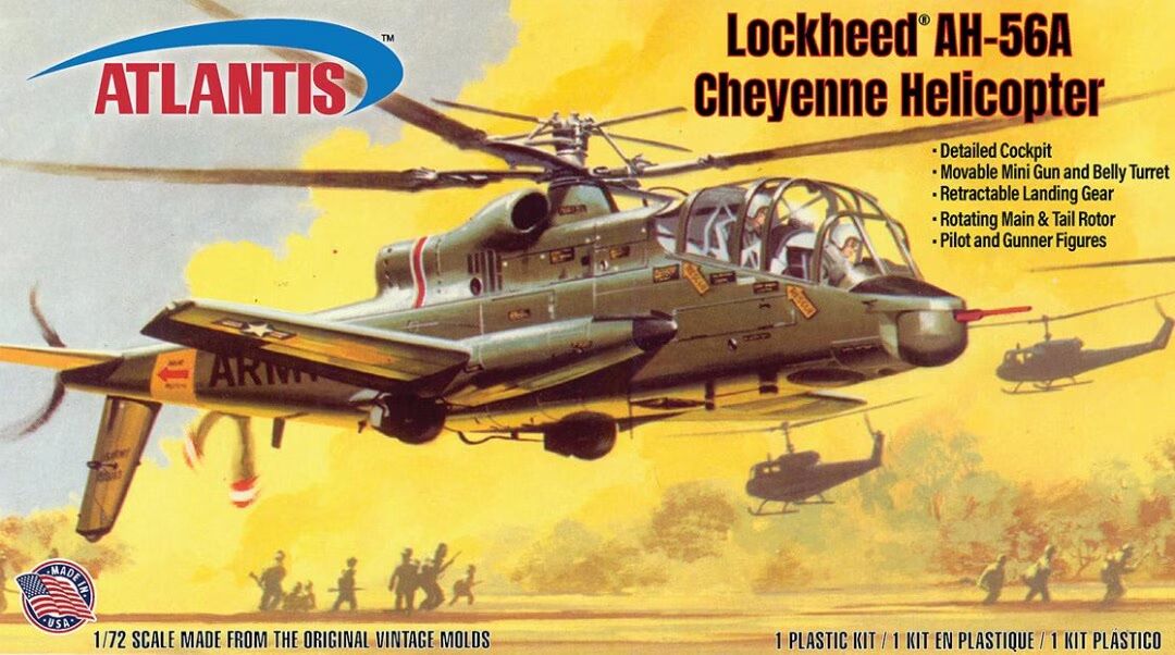 Atlantis 1/72 Lockheed AH-56A Cheyenne Helicopter Plastic Model Kit