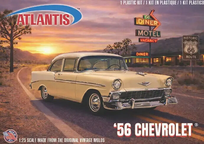 Atlantis 1/25 U.S. Route 66 - 1956 Chevrolet 265 c.u. Plastic Model Kit