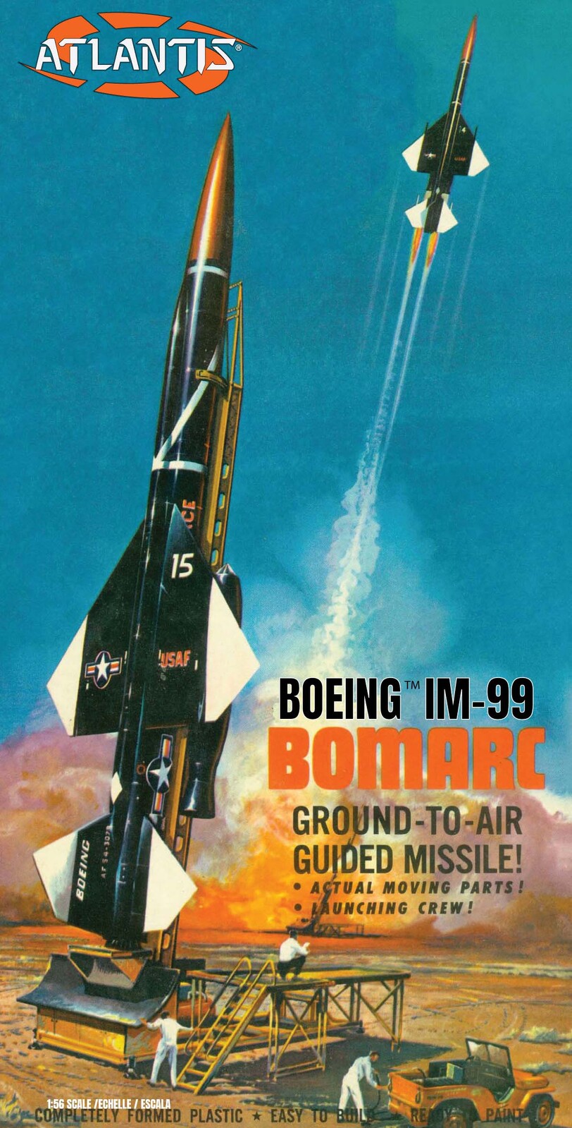 Atlantis 1/56 Boeing IM-99 Bomarc Missile with Launch Platform Plastic Model Kit