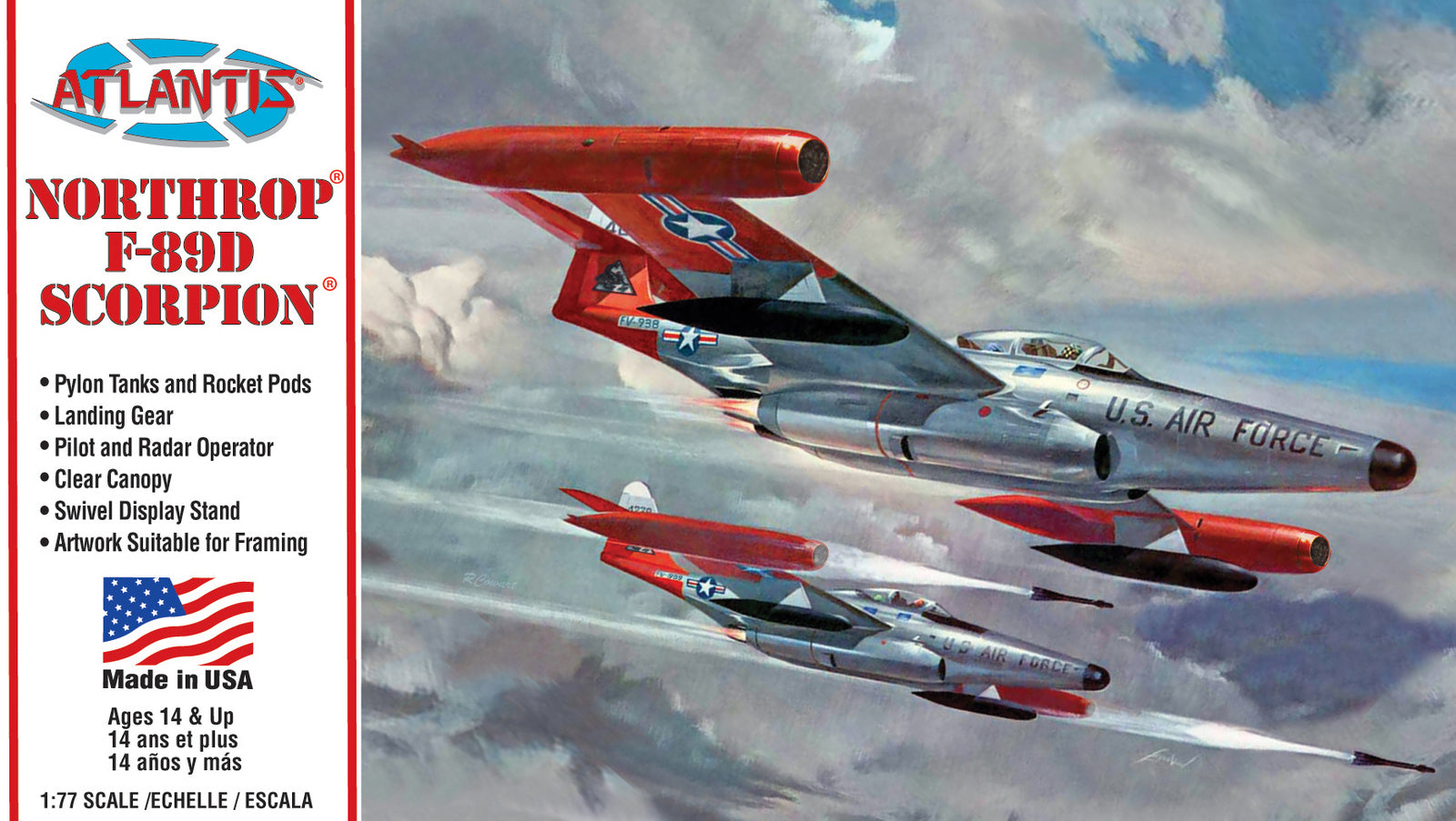 Atlantis 1/77 Northrop F-89D Scorpion Plastic Model Kit [H221]