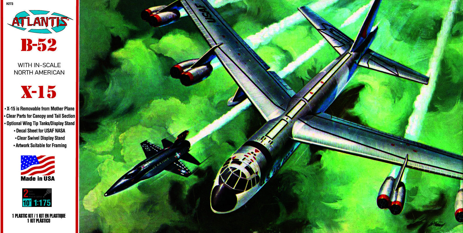 Atlantis 1/175 B-52 and X-15 with Swivel Stand Plastic Model Kit