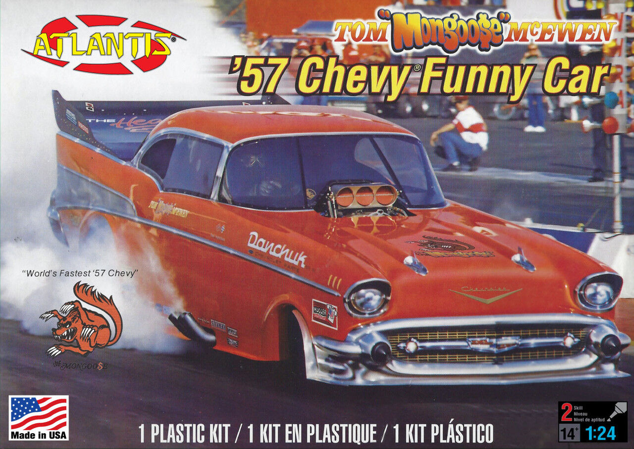 Atlantis 1/24 Tom McEwen '57 Chevy Funny Car Plastic Model Kit