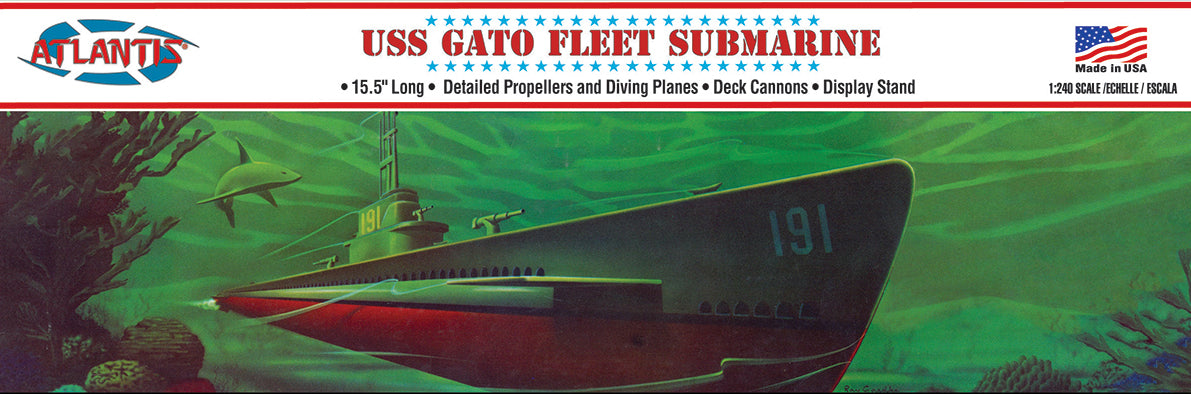 Atlantis 1/240 WWII Gato Class Fleet Submarine Plastic Model Kit