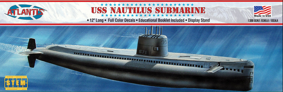 Atlantis 1/300 SSN 571 Nautilus Submarine Plastic Model Kit