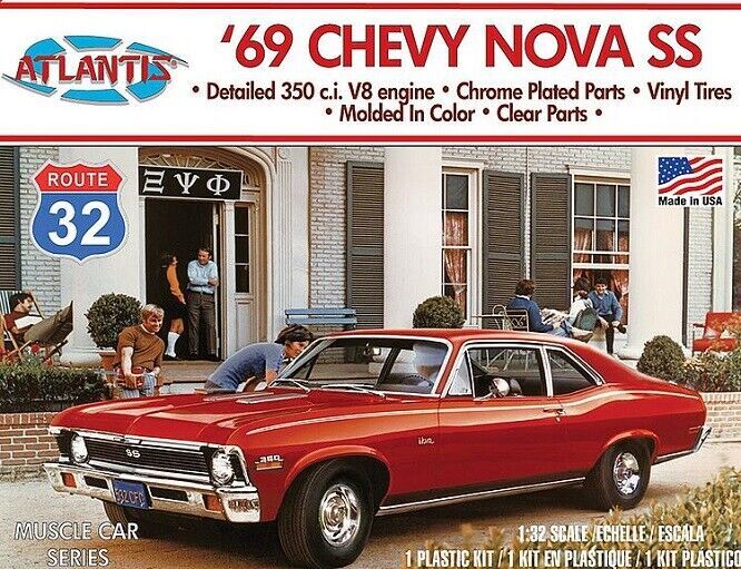 Atlantis 1/32 1969 Chevy Nova SS Route 32 Plastic Model Kit