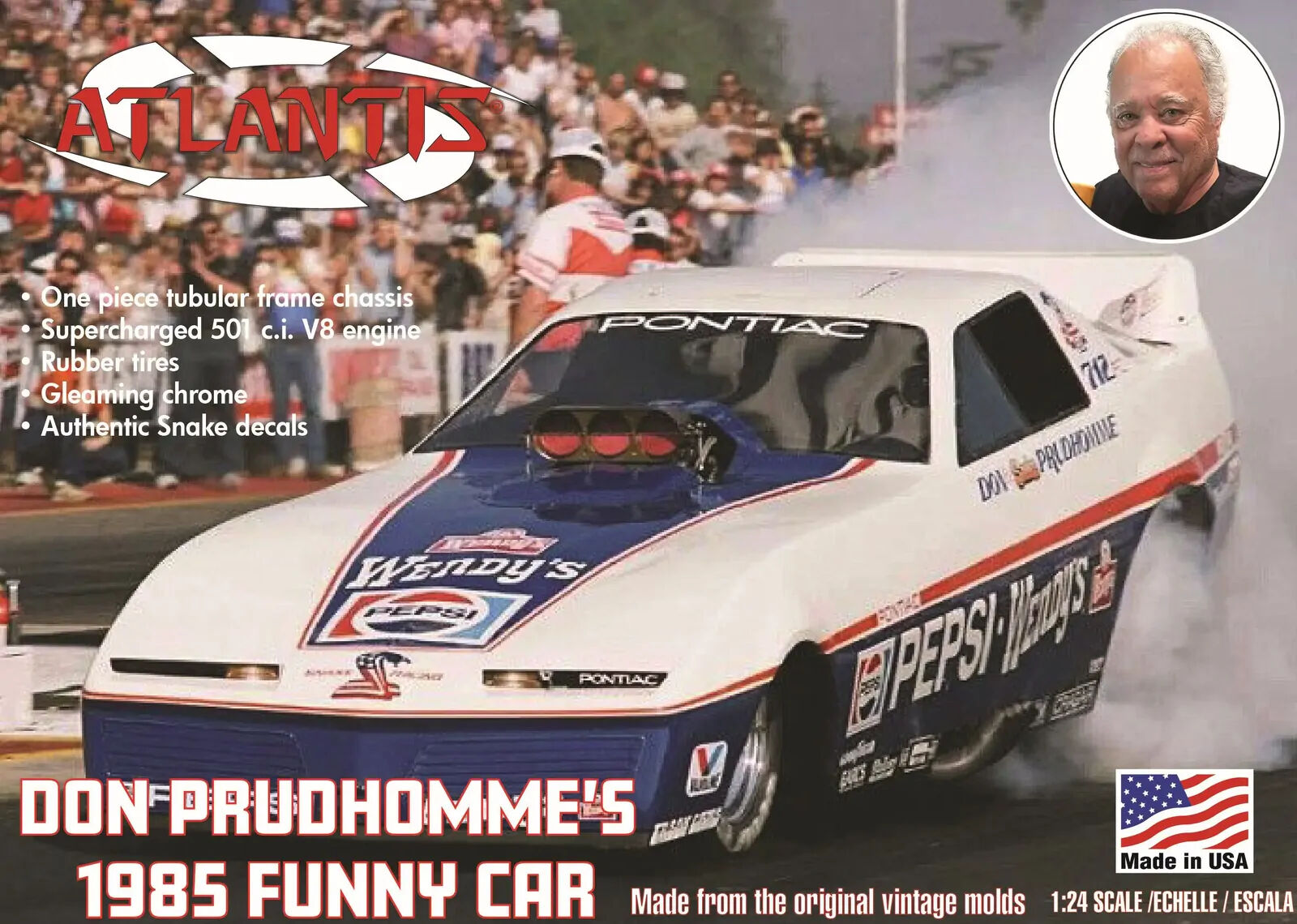 Atlantis 1/24 Don Prudhomme 1985 Funny Car Plastic Model Kit