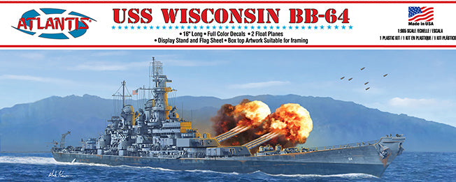 Atlantis Models 1/500 USS Wisconsin BB-64 Battleship 16 Inch