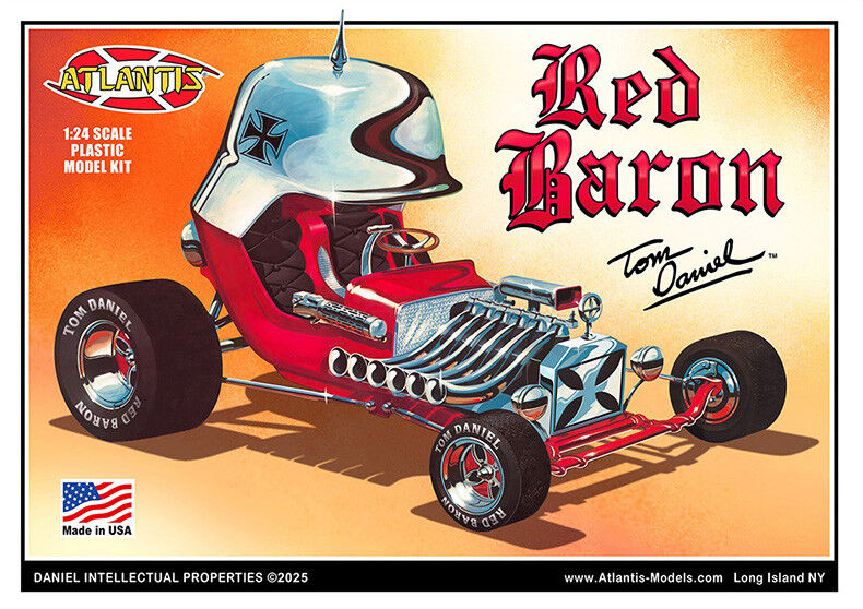 Atlantis 1/24 Tom Daniel Red Baron Show Car w/Trading Card Plastic Model Kit