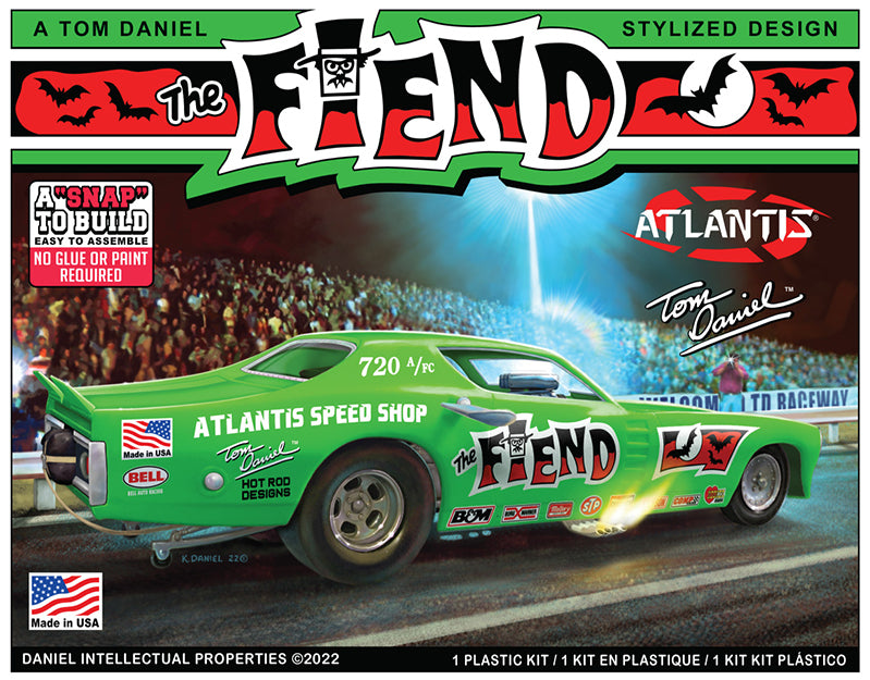 Atlantis 1/32 Snap Tom Daniel Fiend Funny Car Plastic Model Kit