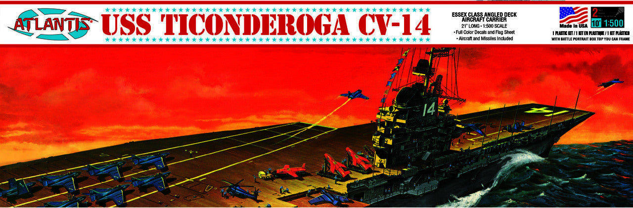 Atlantis 1/500 USS Ticonderoga Carrier CV14 Angled Deck Carrier [R611]