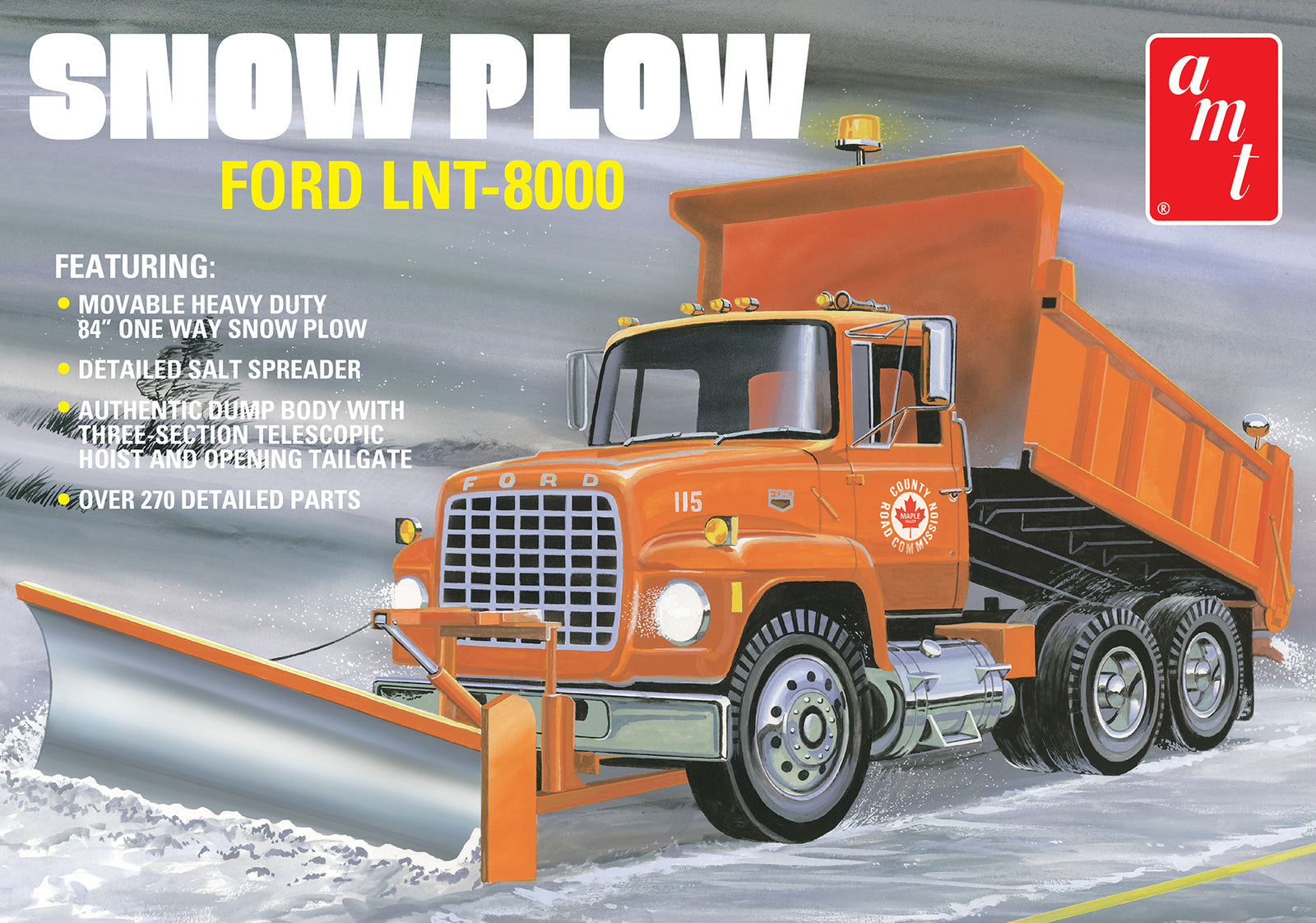 AMT1178 AMT 1/25 Ford LNT-8000 Snow Plow Plastic Model Kit AMT