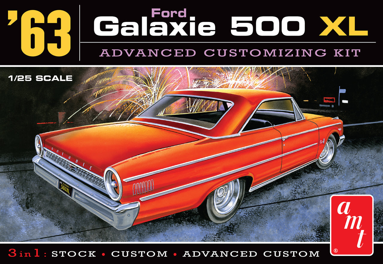 AMT1186 AMT 1/25 1963 Ford Galaxie Plastic Model Kit AMT