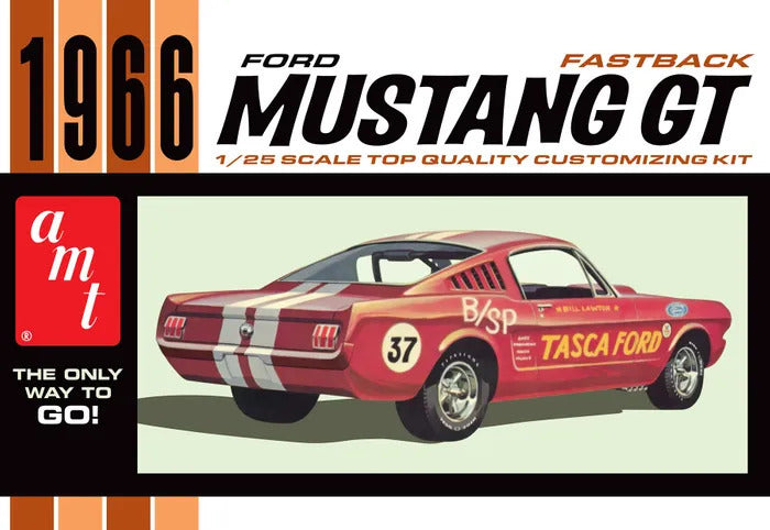 AMT1305 AMT 1/25 1966 Ford Mustang Fastback 2+2 Plastic Model Kit AMT
