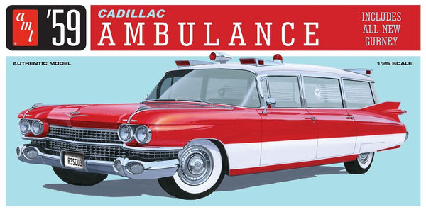 AMT1395 AMT 1/25 1959 Cadillac Ambulance w/Gurney Plastic Model Kit