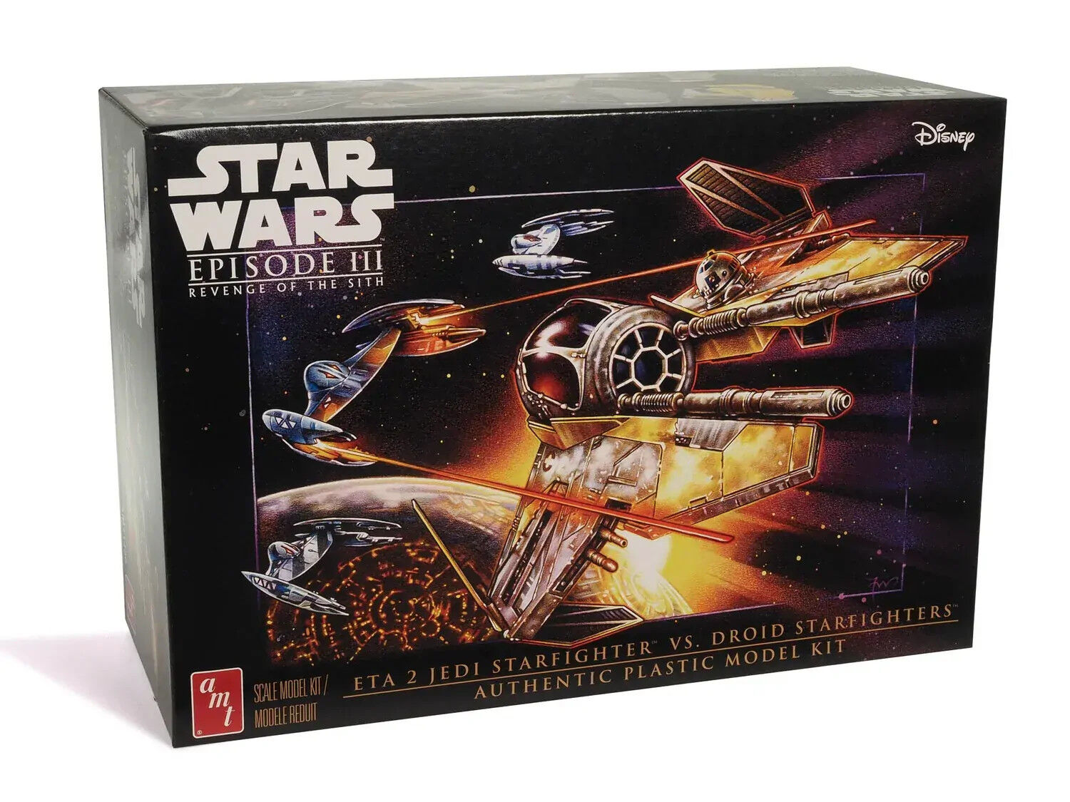 AMT 1/48 Star Wars: The Revenge of the Sith Jedi Starfighter vs Droid Fighters Plastic Model Kit