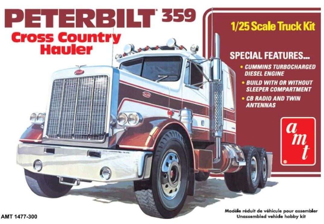 AMT 1/25 Peterbilt 359 "Cross Country Hauler" Plastic Model Kit