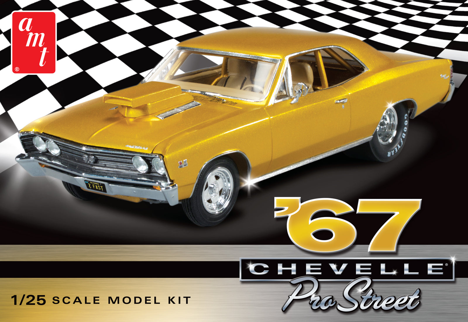 AMT876M AMT 1/25 1967 Chevy Chevelle Pro Street Plastic Model Kit AMT