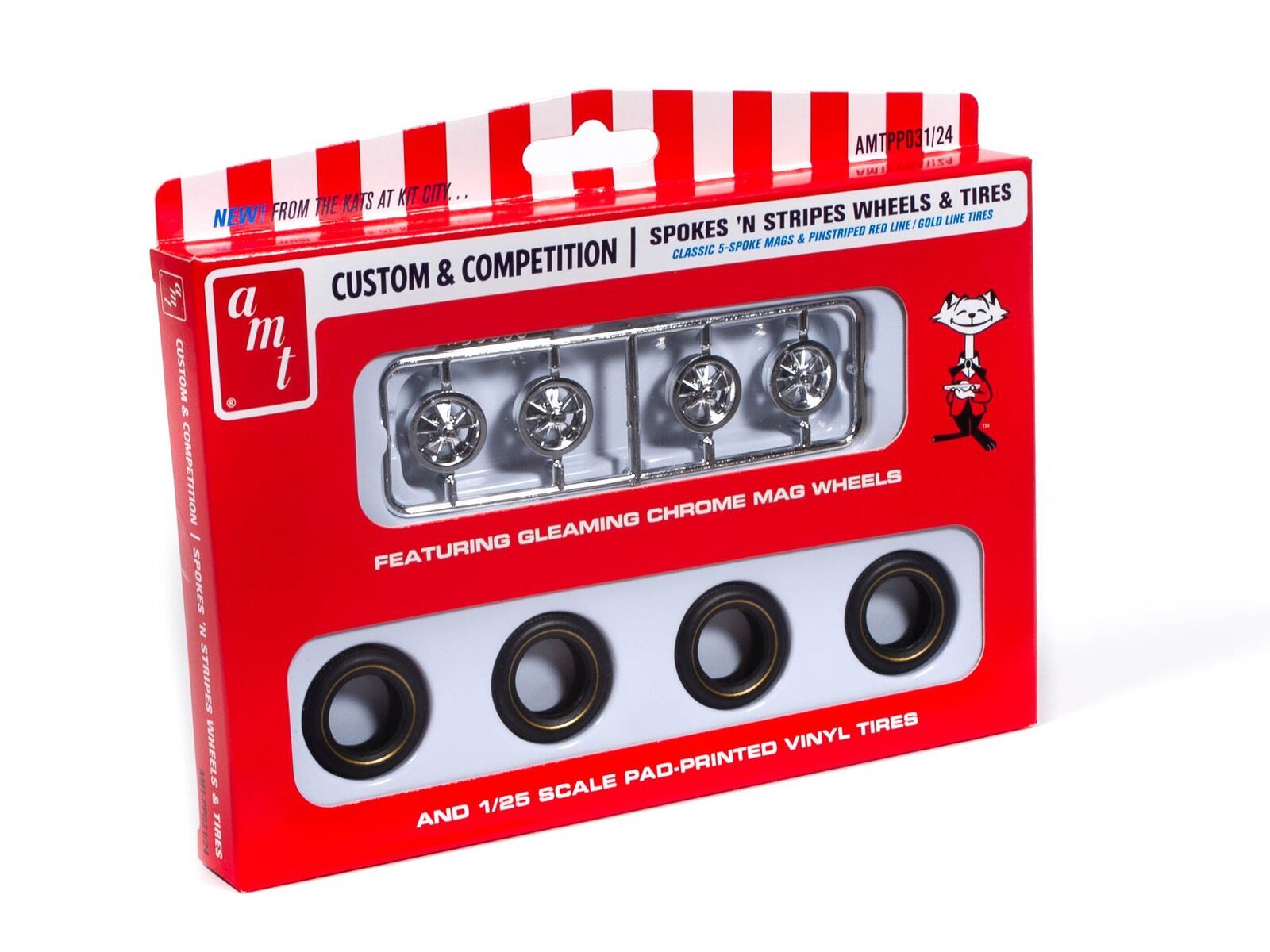 AMTPP031 AMT 1/25 Spokes & Stripes Wheel & Tire Pack AMT