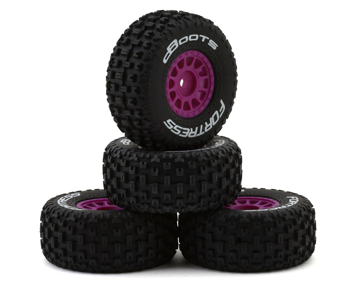 Arrma dBoots Fortress Tyre Set Glued on Purple Wheels ARA-1570