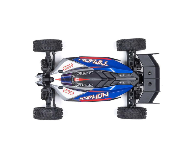 ARA2106T1 Arrma Typhon Grom 1/18 4x4 Buggy RTR, Blue/Silver, ARA2106T1