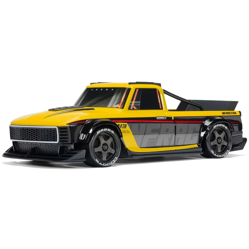 Arrma Infraction Grom 3S BLX 4X4 1/12 All-Road Truck, RTR, Yellow ARA2315ST2