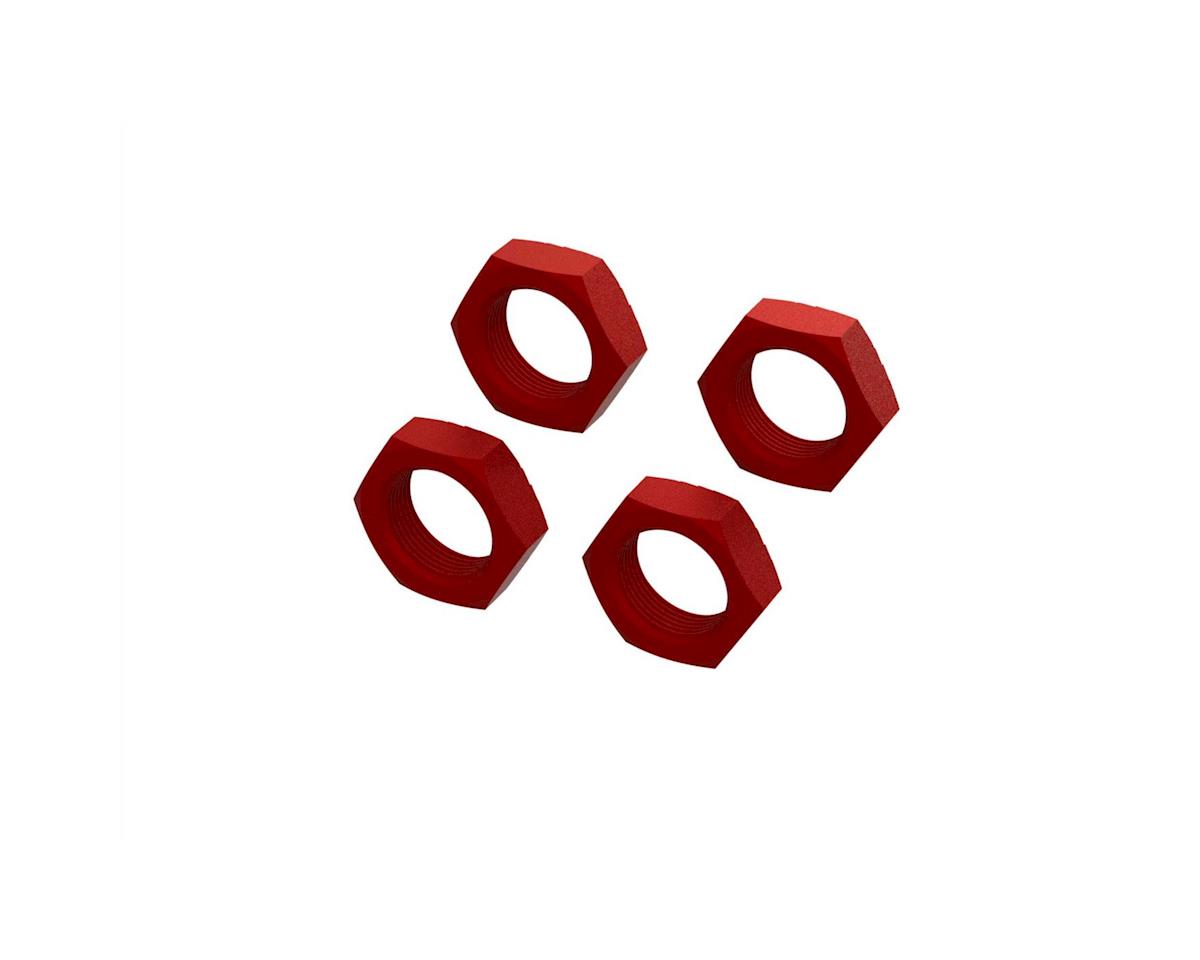 ARA310929 Arrma 24mm Aluminium Wheel Nut, Red, 4pcs, 8S BLX, AR310929 ARRMA