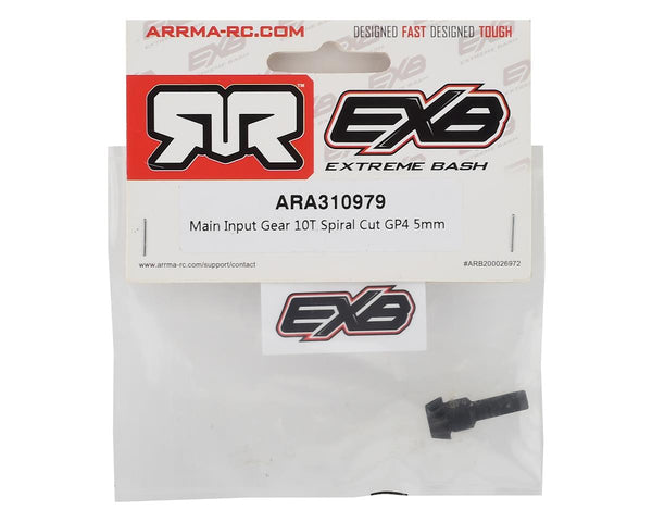 ARA310979 Arrma Main Input Gear 10T Spiral Cut GP4 5mm, AR310979