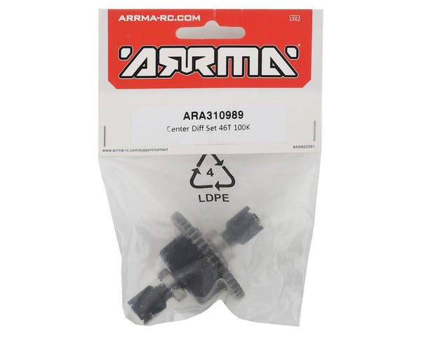 ARA310989 Arrma Center Diff Set, 46T, 100K, AR310989