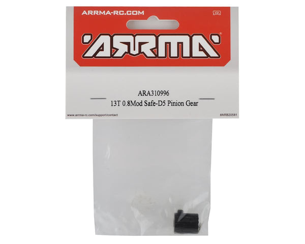 ARA310996 Arrma 13T 0.8Mod Safe-D5 Pinion Gear, AR310996