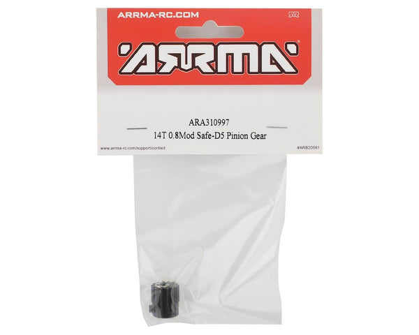 ARA310997 Arrma 14T 0.8Mod Safe-D5 Pinion Gear, AR310997