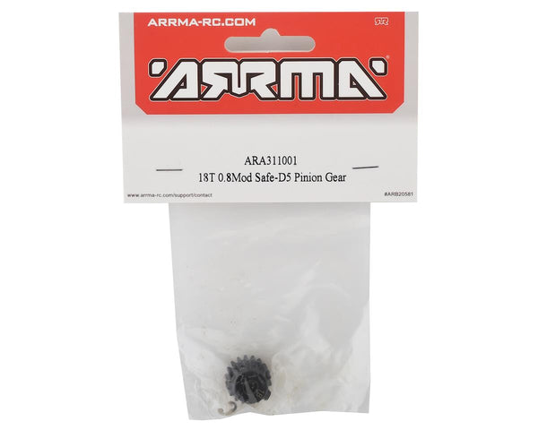 ARA311001 Arrma 18T 0.8Mod Safe-D5 Pinion Gear, AR311001