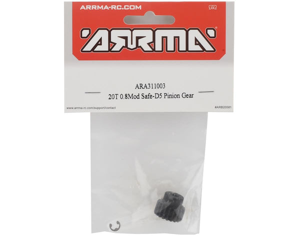 ARA311003 Arrma 20T 0.8Mod Safe-D5 Pinion Gear, AR311003