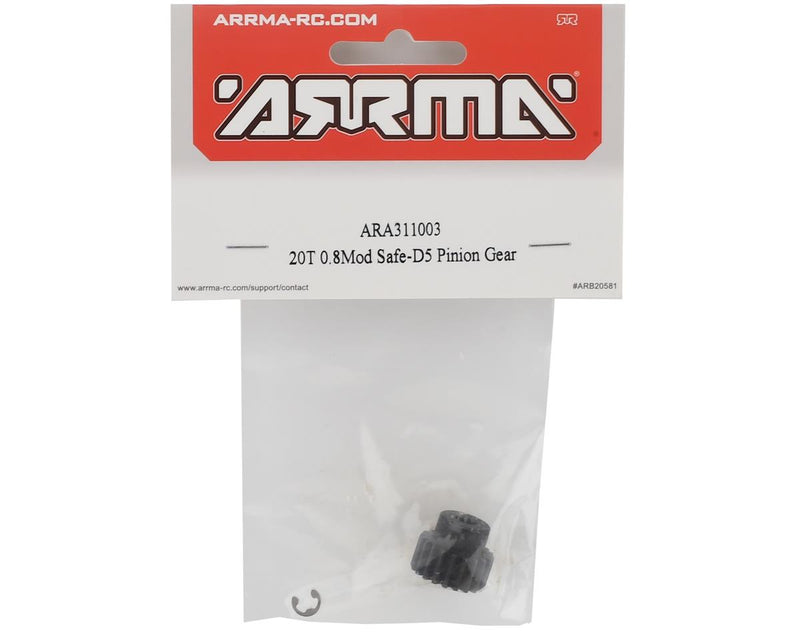 ARA311003 Arrma 20T 0.8Mod Safe-D5 Pinion Gear, AR311003