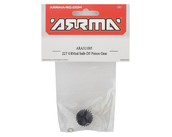 ARA311005 Arrma 22T 0.8Mod Safe-D5 Pinion Gear, AR311005
