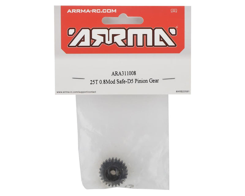 ARA311008 Arrma 25T 0.8Mod Safe-D5 Pinion Gear, AR311008