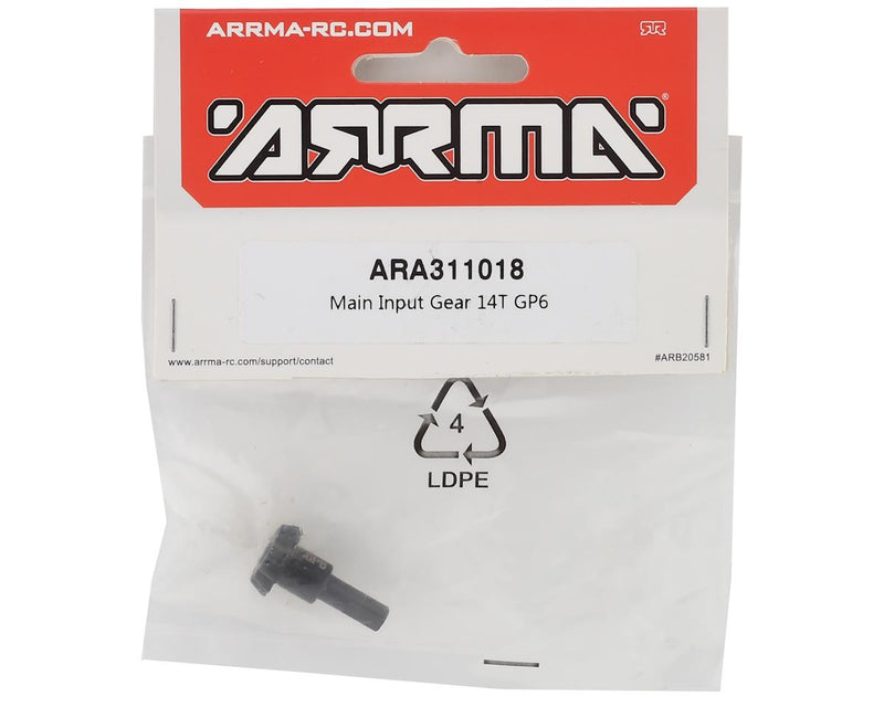 ARA311018 Arrma Main Input Gear, 14T, GP6, AR311018