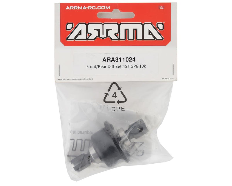 ARA311024 Arrma Front/Rear Diff Set, 45T, GP6, 10k, AR311024