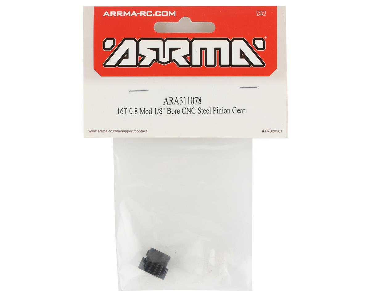 ARA311078 Arrma 16T 0.8Mod 1/8 Bore CNC Steel Pinion Gear, AR311078 ARRMA