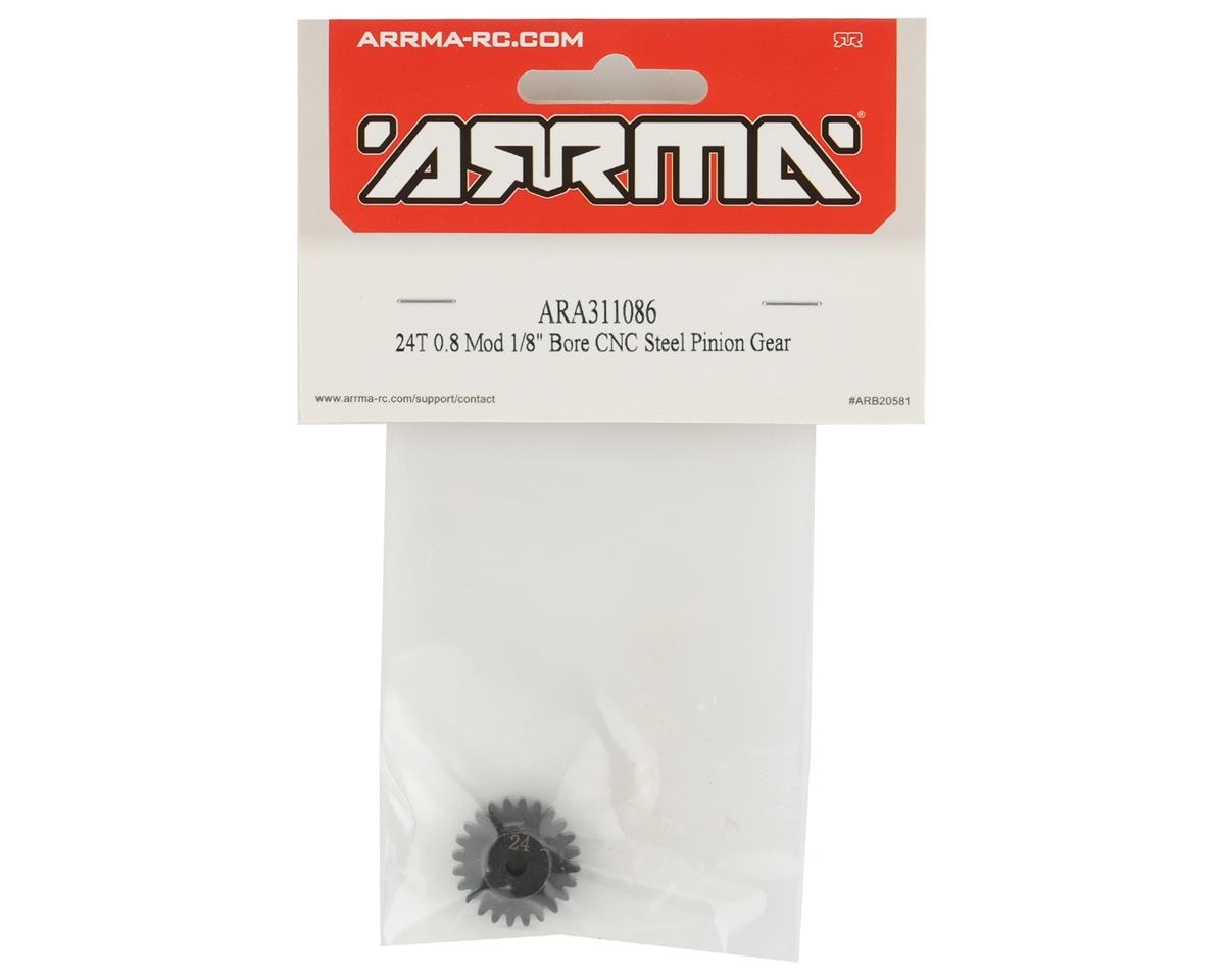 ARA311086 Arrma 24T 0.8Mod 1/8 Bore CNC Steel Pinion Gear, AR311086 ARRMA