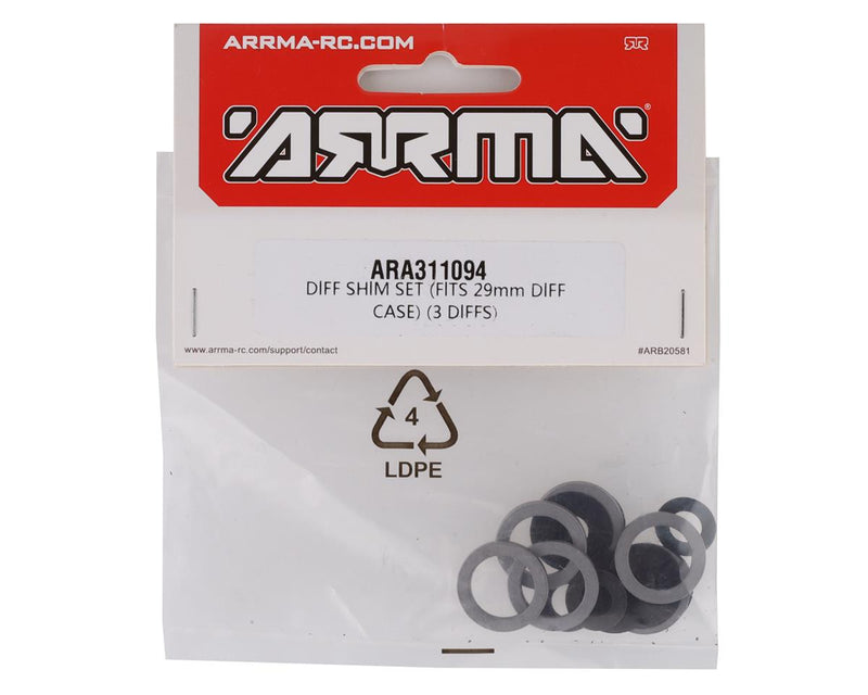 ARA311094 Arrma Diff Shim Set suit 29mm Diff Case, AR311094