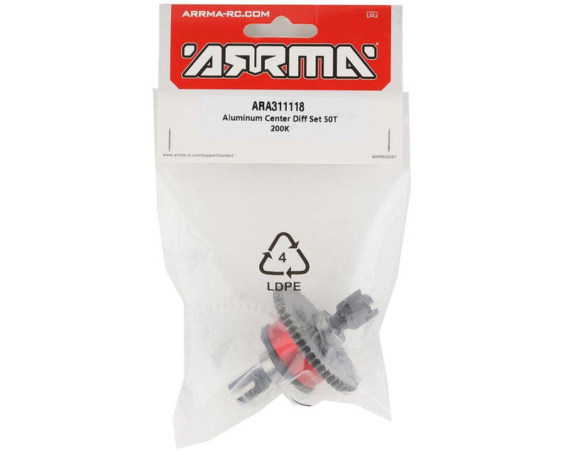 ARA311118 Arrma 50T Aluminium Centre Diff Set, 200k Oil, AR311118