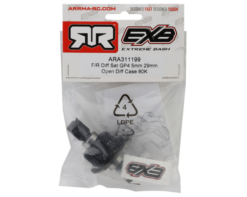 ARA311199 Arrma Front/Rear GP4 29mm Diff Set with 80K Oil, Big Rock 6S