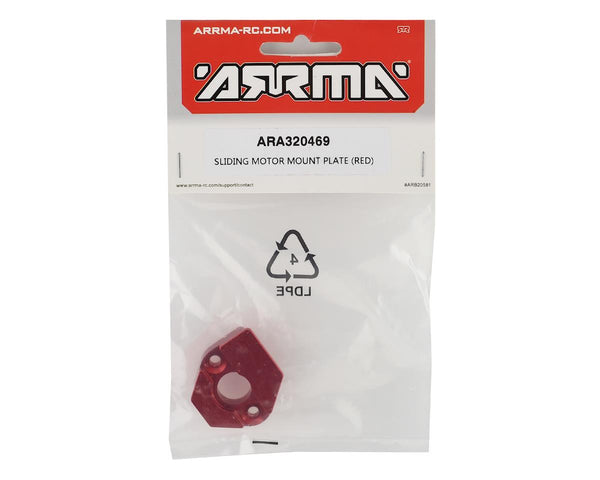 ARA320469 Arrma Sliding Motor Mount Plate, Red, AR320469