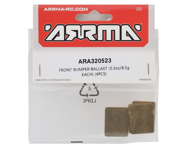 ARA320523 Arrma Front Bumper Ballast 0.3oz/8.5g Each, 4pcs, AR320523