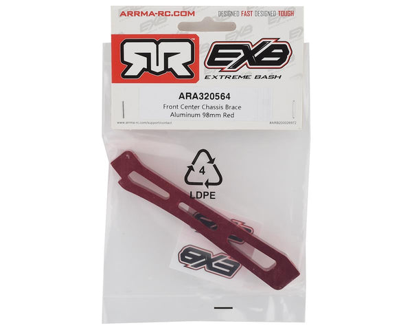 ARA320564 Arrma Front Center Chassis Brace Aluminium 98mm Red, AR320564