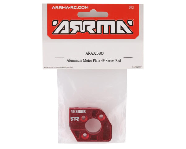 ARA320603 Arrma Aluminum Motor Plate 49 Series, Red, Kraton 8S EXB, AR320603