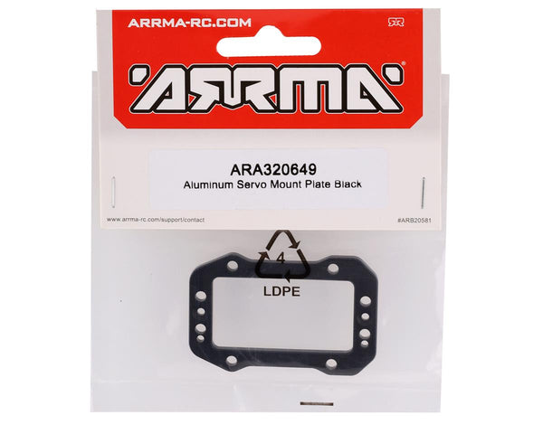 ARA320649 Arrma Aluminum Servo Mount Plate, Black, AR320649