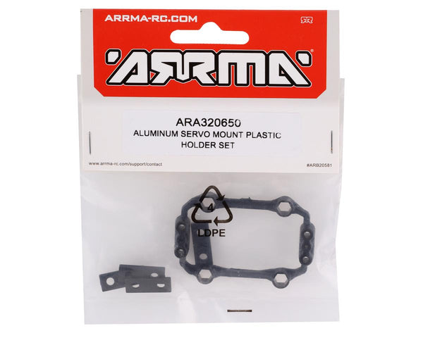 ARA320650 Arrma Aluminum Servo Mount Plastic Holder Set, AR320650