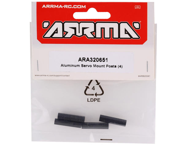 ARA320651 Arrma Aluminium Servo Mount Posts, 4pcs, AR320651